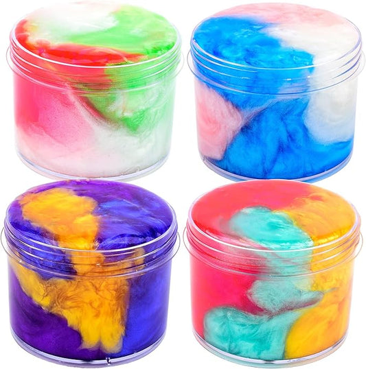 4 Pack Galaxy Slime Kit,Party Favors for Kids, Non Sticky,Wet,Stress & Anxiety Relief,Slime Bulk for Boys Girl,Cute Stuffers,Super Soft Sludge Toy