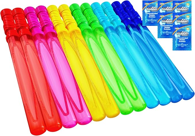 JOYIN 36 Pack 14.6’’ Big Bubble Wands Bulk, Bubble Blower for Kids, Party Favors, Easter, Birthday, Summer Outdoor & Indoor Activity