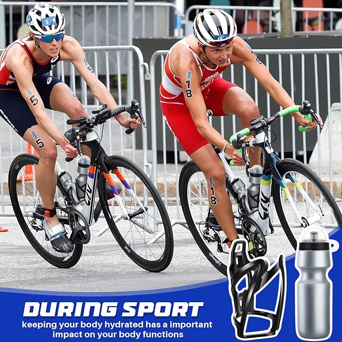 Mifoci Bike Water Bottle Cage with Bottle Bike Water Bottles and Holder 24oz Squeeze Sport Bicycle Accessories for Mountain Outdoor Cycling