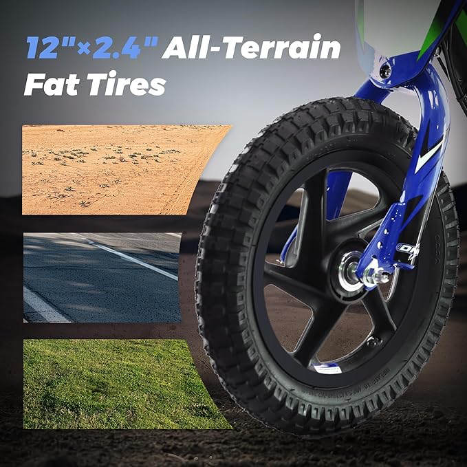 Lightweight Electric Dirt Bike for Kids, 170W Powerful Racing Grade Electric Motorcycle Up to 10MPH, 24V Detachable Battery, 12-Inch Off-Road Tires, Adjustable Seat - Ideal for Ages 3-6