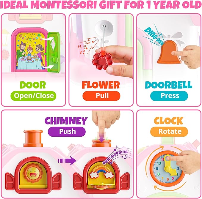Montessori Toys for 1 Year Old Girls, 1st Present First Birthday Gifts for One Year Old Girl Baby Girl Boy Toy 12-18 Months, Educational Learning Toddler Montessori Toys 1-2
