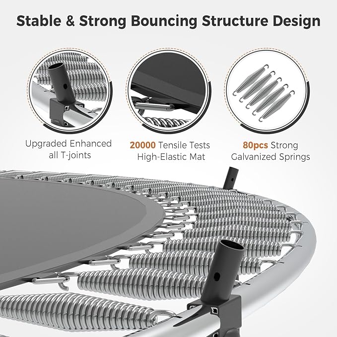 Tatub Large Trampolines Outdoor 10 12 14 15 16FT for Kids and Adults,Outdoor Recreational Pumpkin Trampolines with Curved Poles and Safety Enclosure Net, Basketball Hoop, Ladder