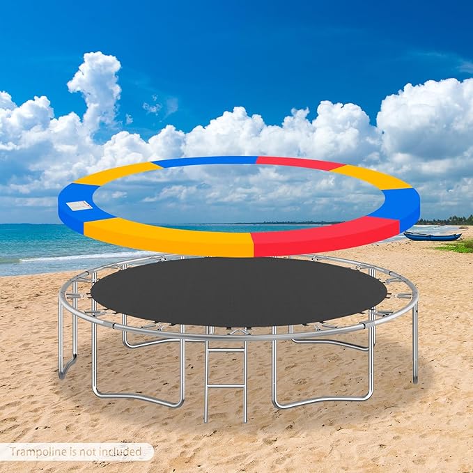Eapmic Trampoline Pad Replacement, Trampoline Safety Pad, Spring Cover for 8ft 10ft 12ft 14ft 15ft 16ft Round Trampoline with Waterproof Foam Padding, Universal Trampoline Accessories