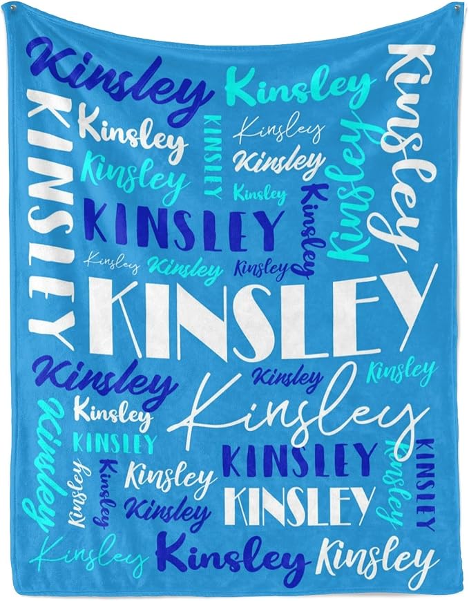 Name Blanket Personalized Blanket for Adult Kids Flannel Customize Throw Blanket Custom (Color 25, 50 x 60 Inches)