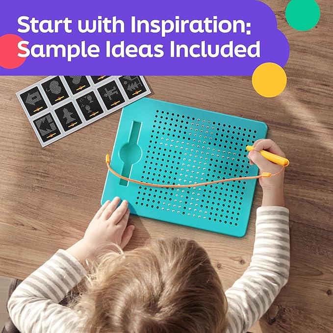 Magnetic Drawing Board for Kids & Toddlers with Beads and Magnet Stylus Pen - Magnetic Tablet Toy for Airplane & Car Ride Activities for Kids