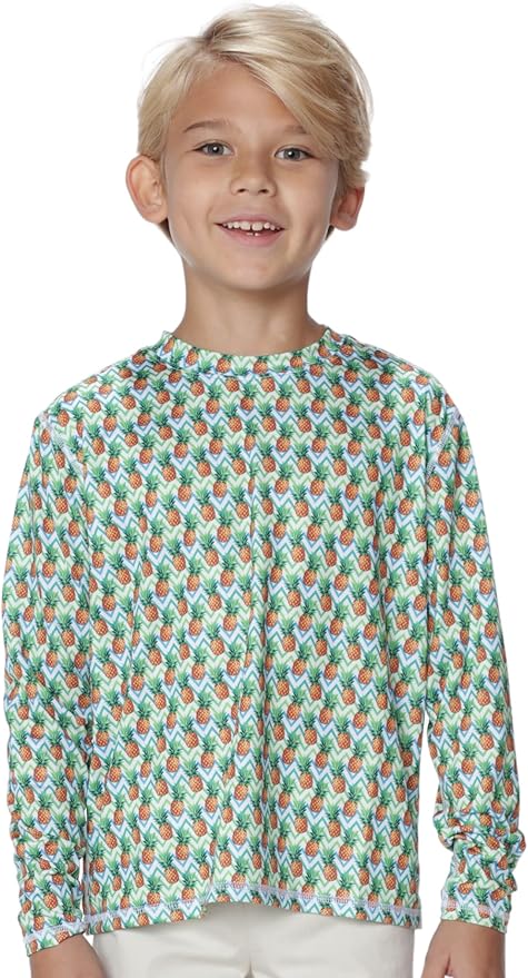 INGEAR Boys' Rash Guard UPF 50+ Swim Shirt - Lightweight, Quick-Dry, Durable Sun Protection for Swimming, Sizes XS-XL