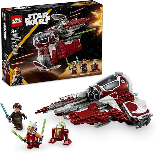 LEGO Star Wars: The Clone Wars Ahsoka's Jedi Interceptor Spaceship Building Toy - Kids Star Wars Toy for Boys and Girls, Ages 8+ - Gift Idea for Birthdays - 75401