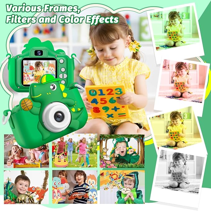 Kids Camera Toy, masterbee Dinosaur Toys Camera for Kid Age 3-12, Christmas/Birthday Gifts for Boys and Girls, 1080P HD Kids Digital Camera, Children Camera Gift for 3 4 5 6 7 8 9 10 11 12 Year Old