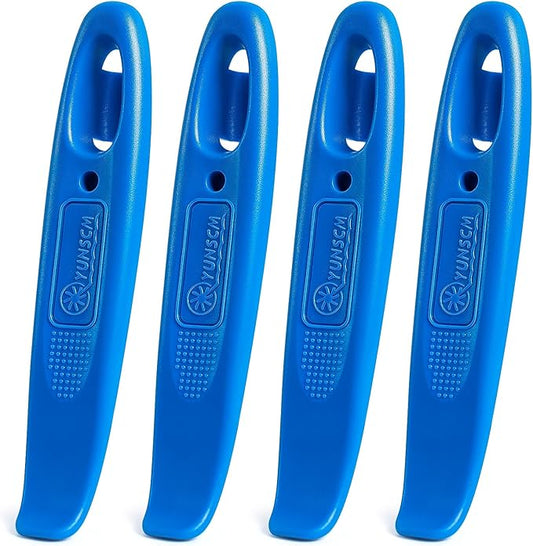 YunSCM 4-Pcs Ultra Strong Plastic Steel Bike Tire Levers, Thickened and Widened Bicycle Tire Levers,Bike tire Replacement Tool, Tire Removal Tool for Road Mountain Bike Tires(Blue)