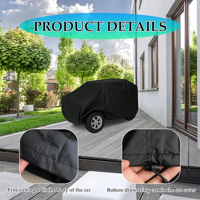 Waterproof Ride-On Toy Car Cover for Kids Electric Vehicles – Outdoor Black Dustproof & UV-Resistant for Ride-On Cars, 51x29.5x26in
