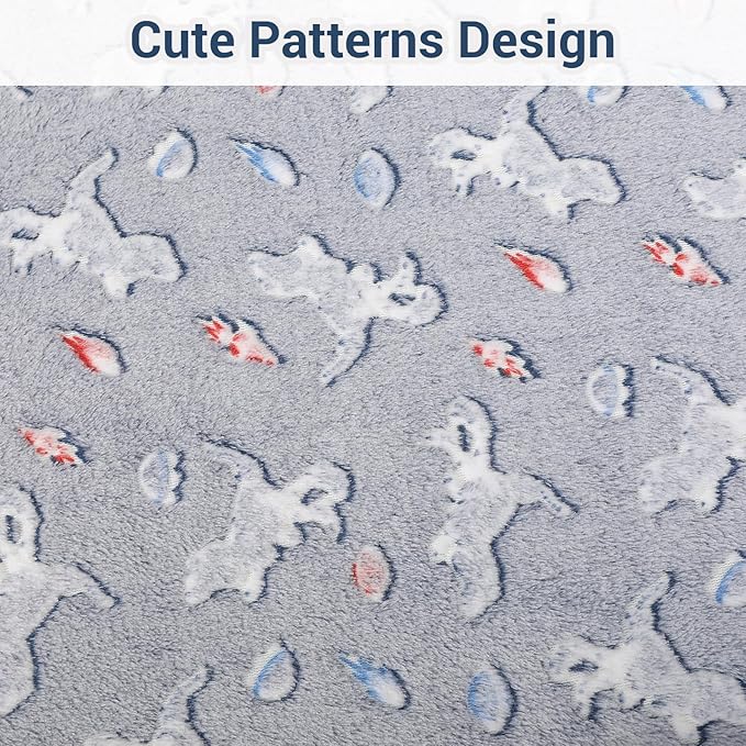 Viviland Kids Throw Blanket Glow in The Dark, Dinosaur Toddler Blankets for Boys, Soft Warm Lightweight Plush Throw Blanket Fleece for Sofa Chair Couch Bed Gift for Kids, 50" x 60"