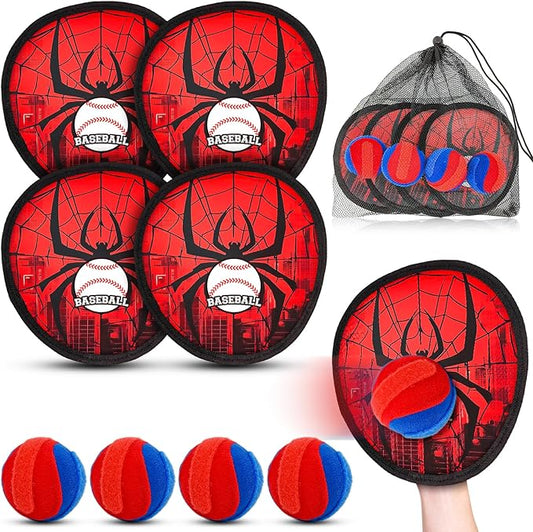 Toss and Catch Ball Game Set, Outdoor Games for Kids 3 4 5 6 7 8 9 10 11 12 Years Old Boys Girls, Outdoor Yard Games Beach Toys Pool Toys Sports & Outdoors Birthday Gifts (4 Paddles)