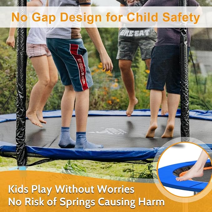 Trampoline Spring Cover,16ft 10ft Round Trampoline Pad Replacement No Hole Trampoline Pole Pad Waterproof UV Resistant Safety Pad
