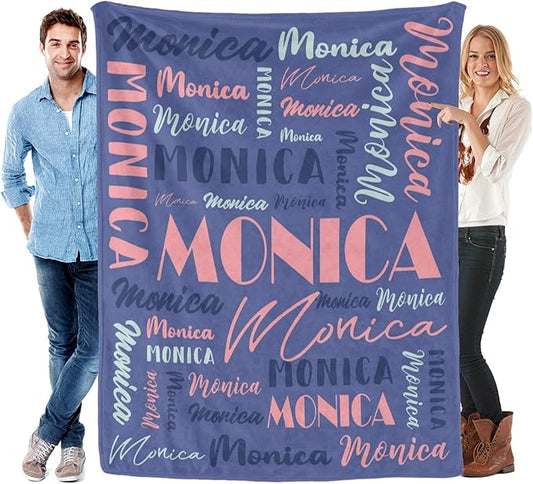 Name Blanket Personalized Blanket for Adult Kids Flannel Customize Throw Blanket Custom (Color 14, 50 x 60 Inches)