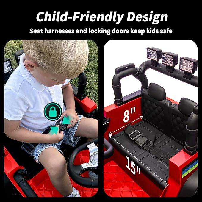24V Kids Ride on Car, Kids Electric Vehicles Car Ride on Toy Truck for Toddlers 3-5 w/Remote Control, 400W Motor - Red