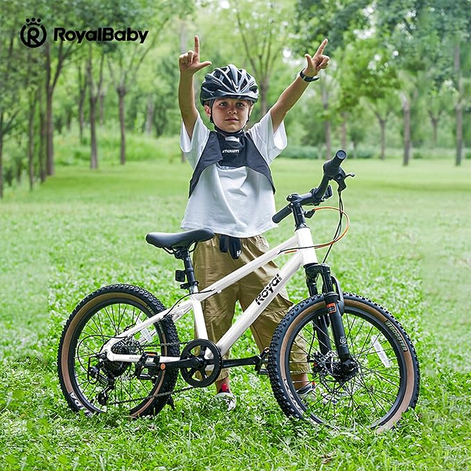 RoyalBaby Kids Mountain Bike for Boys and Girls, Ultra-Light Aluminum 20-24 Inch Wheel Bicycle for 6-14 Years Old Children, 7/21-Speeds Drivetrain