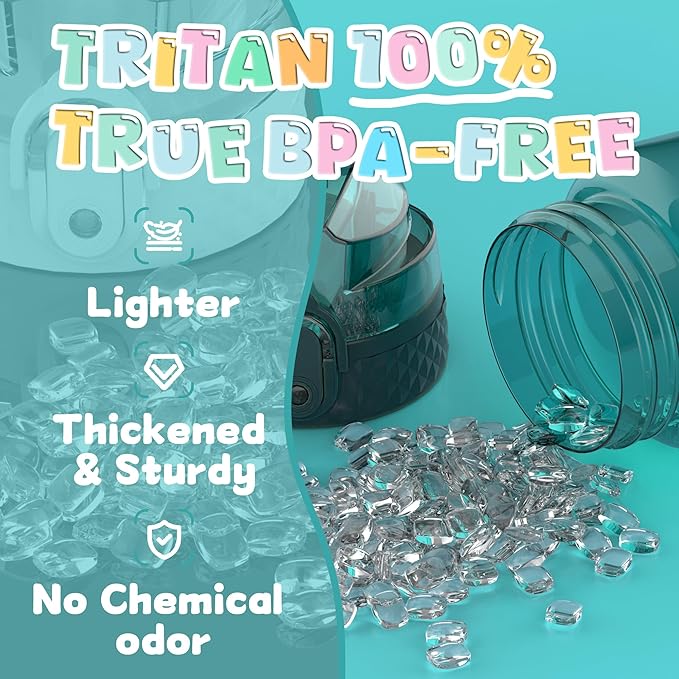 OLDLEY 12oz Kids Water Bottle for school Girls Boys, Motivational Water Bottles With Silicone Straw, Leak-Proof Tritan BPA-Free, Reusable water bottles for kids, Trout Green