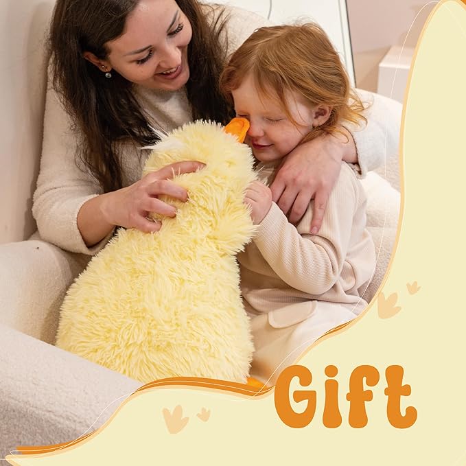 24" Yellow Duck Stuffed Animals, Soft Duck Plush Toys, Ducking Stuffed Animal, Fluffy Stuffed Animals, Cute Farm Plush Toy for Kids Adults Pets on Birthday Christmas