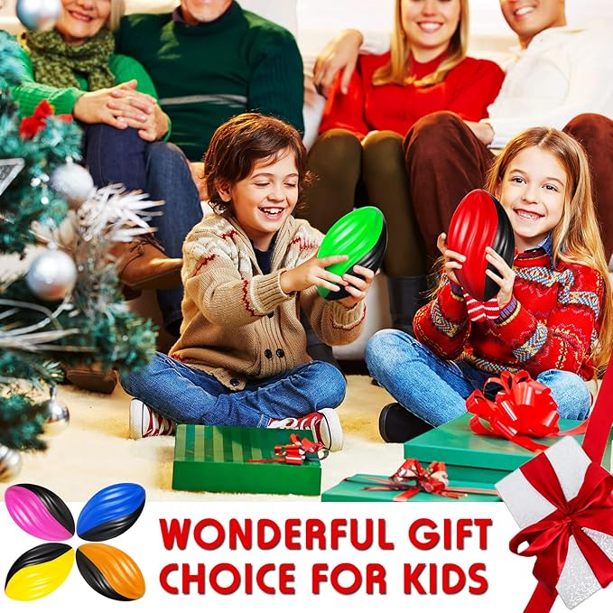 Jerify 24 Pack Foam Footballs 5 inch Bulk Mini Spiral Football Toys Easy Grip Waterproof Small Soft Emulation Foam Footballs for Kids Toddler Indoor Outdoor Play Game Football Party Favors