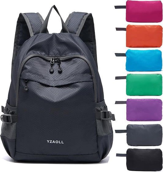 YZAOLL Small Lightweight Packable Hiking Backpack, 20L Hiking Backpack Day Pack for Women Men Travel Camping Vacation,Gray