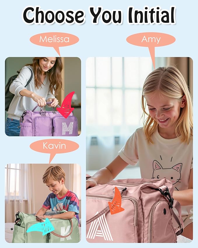 Christmas Gifts for Grandkids, gift for girl 8-12, gifts for women, Monogram Overnight Bag for Women, for Teens, Gifts for Kids, Girls, Friends, Female women, Stocking Stuffers for Kids