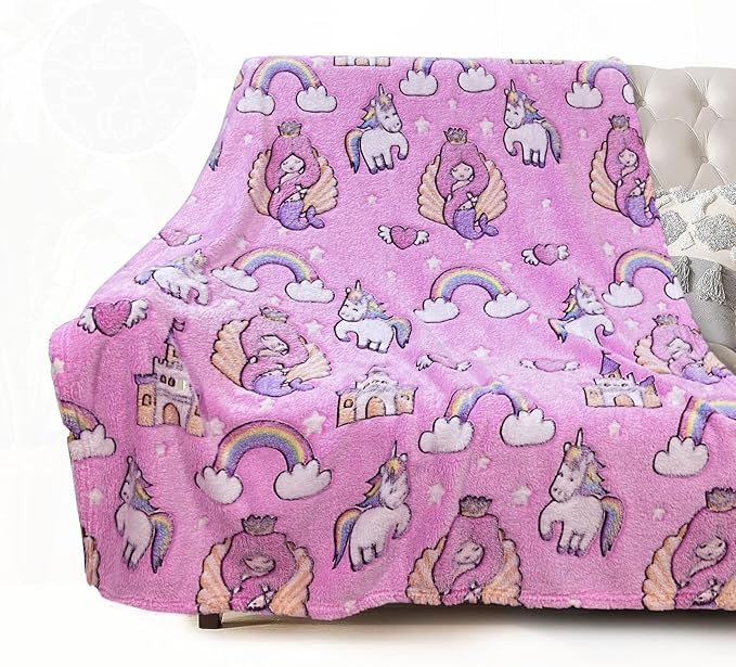 Mermaid Blanket for Girls 4-6, Mermaid Gifts for Girls, Kids Blankets for Girls, Toddler Blanket for Kids, Personalized Baby Blankets for Girls, Cute Blankets for Teen Girls,Birthday Gifts 50"x 60"