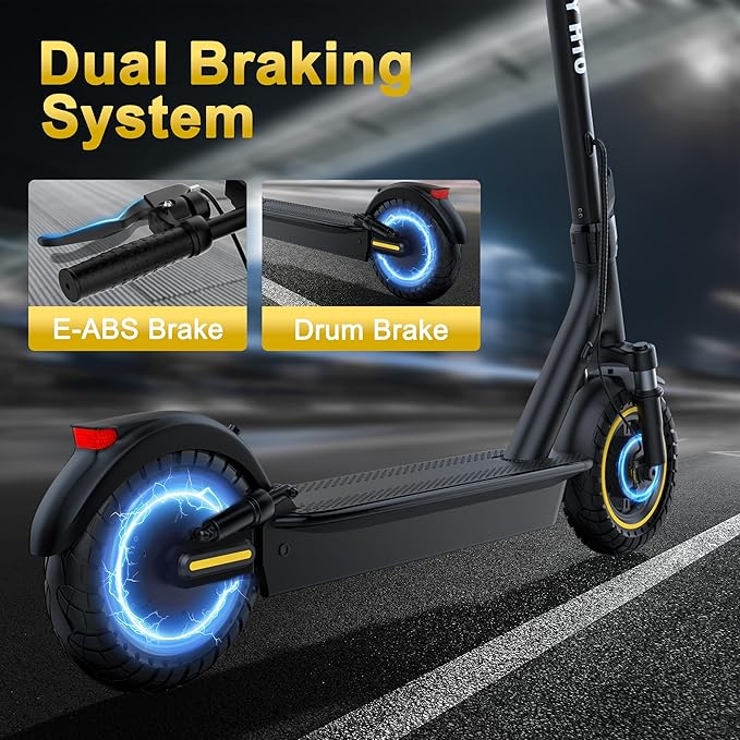 Electric Scooter, 350W/500W Powerful Motor, 19/22 MPH Max Speed, 15/21/28 Miles Range, with 8.5"/10" Solid Tires, Lightweight Foldable Kick Scooter with Dual Braking Systems, Smart APP, Cruise Control