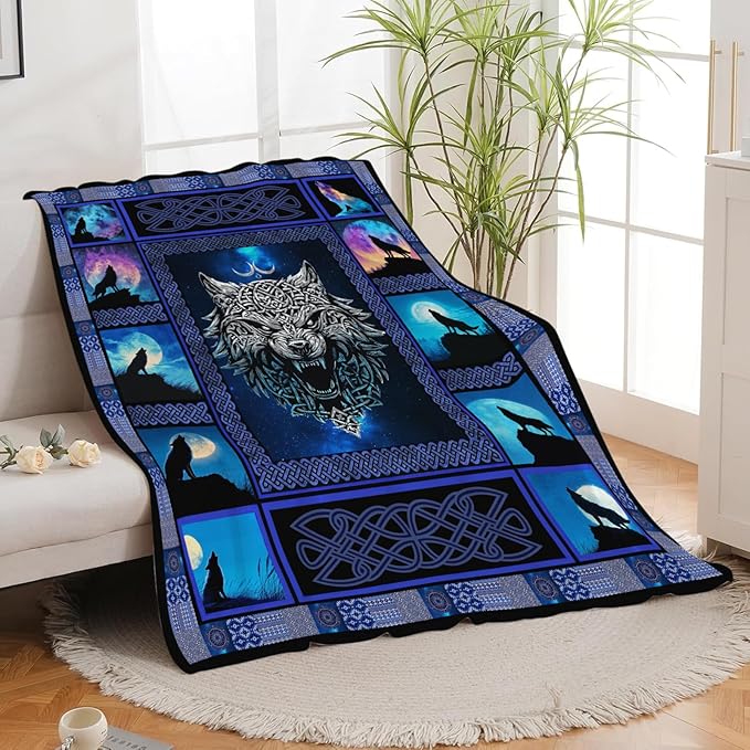 Wolf Throw Blanket Wolf Stuff Gifts for Kids Girls Boys Adults Women Men Soft Cozy Warm Plush Fluffy Fuzzy Fleece Blanket Decor 40''X50''