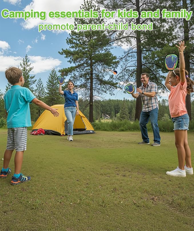 Toss and Catch Ball Game Set Birthday Gifts for 3 4 5 6 7 8 Years Old Boys Girls, Yard Camping Outdoor Games for Adults and Family, Paddle Ball Baseball Pool Beach Toys for Kids Ages 4-8 8-12