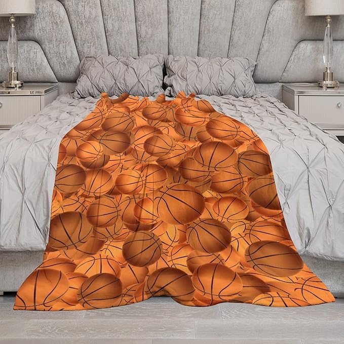 Basketball Gifts for Boys, Basketball Blanket for Girls Boys, Sport Throw Blankets for Player, Kids Throws for Living Room, Fleece Plush Throws Present Ideas (60x80 Inch)