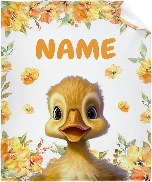 Custom Cute Duck Blanket Soft Blankets and Throws Flannel Cozy Lightweight Quilt Gift Perfect for Bed Sofa Couch-50 x40 Small for Kids