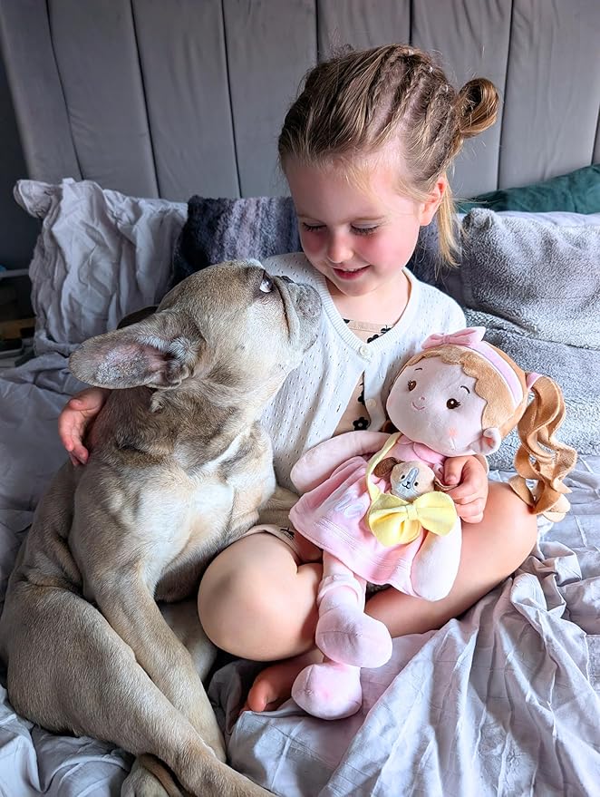 LeyaDoll Soft Baby Doll Toys (16''), My First Baby Rag Doll for 1 Year-Old Girl Birthday Gift, Christmas Plush Toys Gift for Toddler Kids Infants-Daydream-Milly and Her Pet-Bunny