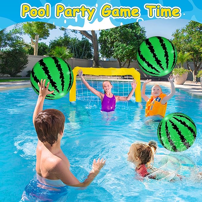 [ 10''+8'' ] 12 Pack Watermelon Beach Balls Bulk, Inflatable Swimming Pool Toys Mini Beach Ball for Kids Birthday Party Favors Outdoor Summer Games Fruits Theme Pool Party Decorations