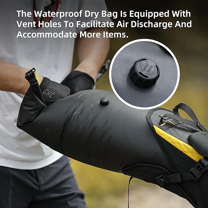 Rhinowalk Waterproof Bicycle Saddle Bag Large Capacity Bike Bag Under seat Bag 2.1L Rainproof Mountain Road Bike Seat Bag Bicycle Bag Professional Cycling Accessories-Black