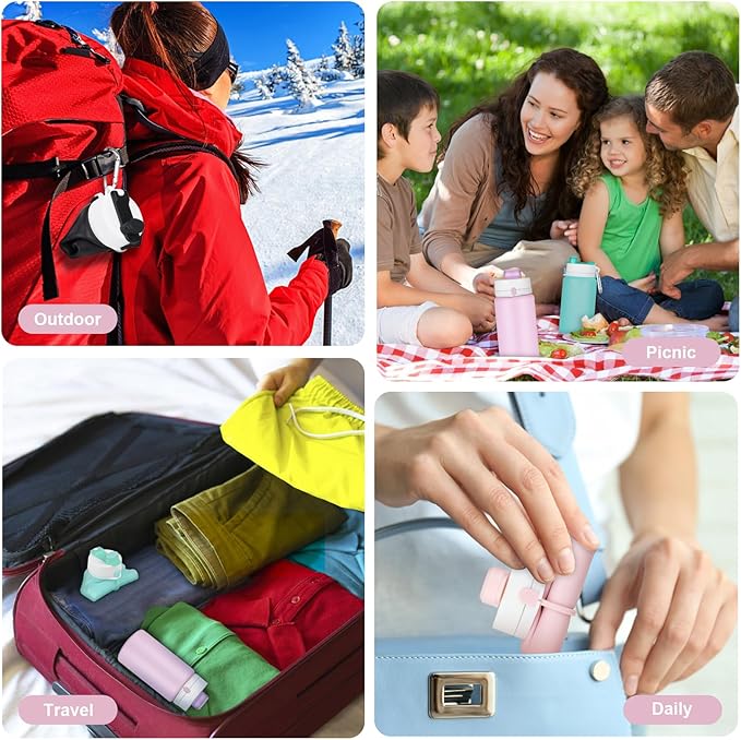 PLTCAT Collapsible Foldable BPA Free Reusable Lightweight Leak-Proof Travel Silicone Water Bottle for Travel, Gym, Hiking, Office, Camping
