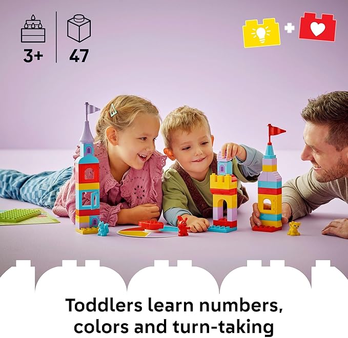 LEGO DUPLO Hopsy’s Castle Game Building Toy for Pretend Play - Learning & Education Play Set for Boys & Girls, Ages 3+ - Toddlers Learn Skills Through Play - Gift Idea for Family Game Night - 10450