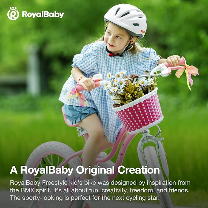 RoyalBaby Girls Bike Classic & EZ Kids Bike, Balance and Pedal Bicycle, 12 14 16 18 20 Inch Toddlers to Big Kids 3-10 Years