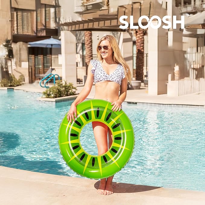 JOYIN Inflatable Swim Tube Raft (3 pack) with Summer Fruits Painting, Pool Toys for Swimming Pool Party Decorations