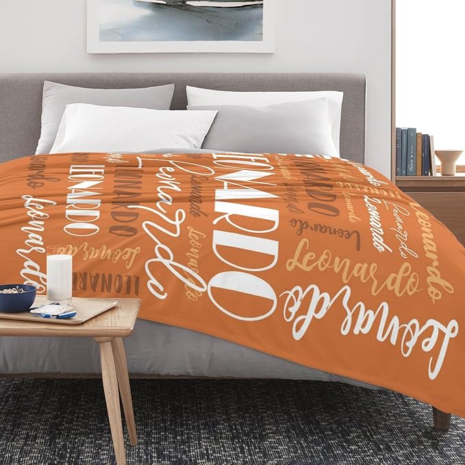 Name Blanket Personalized Blanket for Adult Kids Flannel Customize Throw Blanket Custom (Color 07, 30 x 40 Inches)