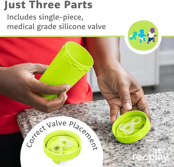 Re-Play Spill-Proof Sippy Cups - Reusable 10 Oz Set of 4, Dishwasher & Microwave Safe, Made in USA, Easter