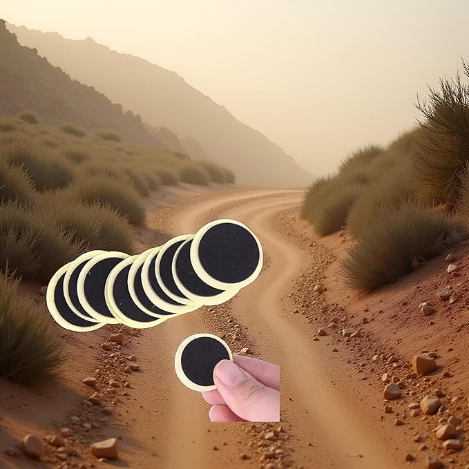 24Pcs Black Bike Tire Patch Kit,Glueless Bike Repair Patch, Round Bike Tube Patches, Bikes Tire Repair Kit,Bike Inner Tube Repair Kit, Bike Patch Kit for Road and Mountain, Cycling,Tires and Tubes