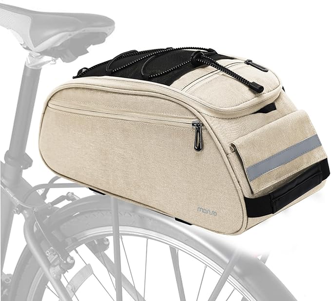 MOSISO Bike Rack Bag, Waterproof Bicycle Trunk Pannier Rear Seat Pouch Cycling Bike Carrier Backseat Storage Luggage Saddle Shoulder Bag