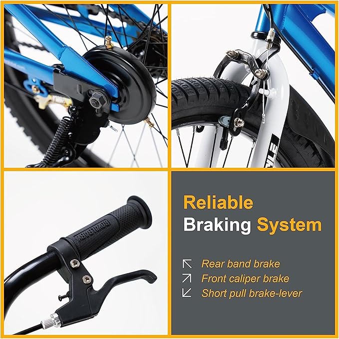 RoyalBaby Kids Bike EZ Balance to Pedal Dual Handbrake Toddlers Boys Girls Bicycle 12-20 Inch for Age 3-10 Years