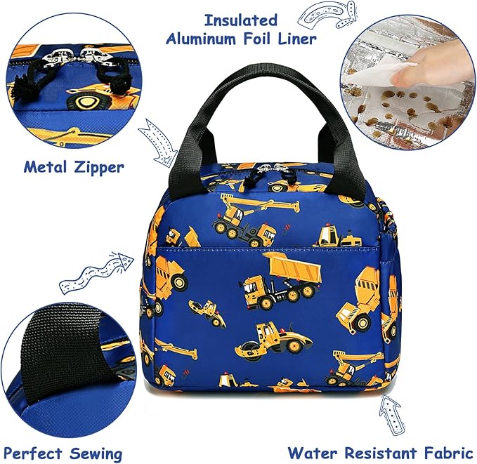 CAMTOP Lunch Box Kids Insulated Lunch Bag Large Reusable Leakproof Cooler Lunch Bags for Boys Girls School Travel Picnic