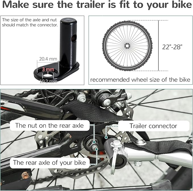 Aosom 2-Seat Child Bike Trailer for Kids with a Strong Steel Frame, 5-Point Safety Harnesses, & Comfortable Seat