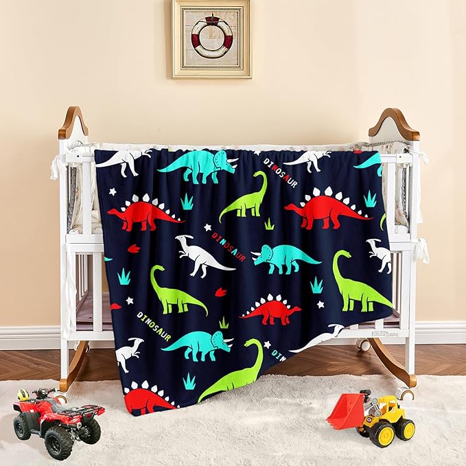 Wajade Dinosaur Blanket for Boys Soft Fleece Thorw Kids Dino Blanket for Couch Sofa Bedroom Warm Blankets Birthday Gifts for Kids Boys Teen 50"x60"