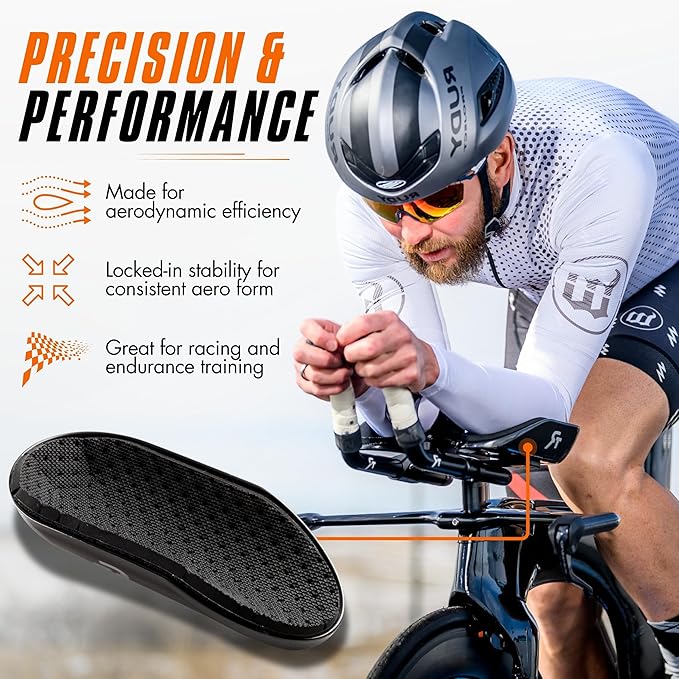 TRIRIG - Signature Closed Back Arm Cups - Triathlon Bike Accessory - Aero Bar Pad Comfort with Textured Grips - Durable Scoop Design for Cycling Upgrade, Lightweight Bike Accessory with Adjustable Fit