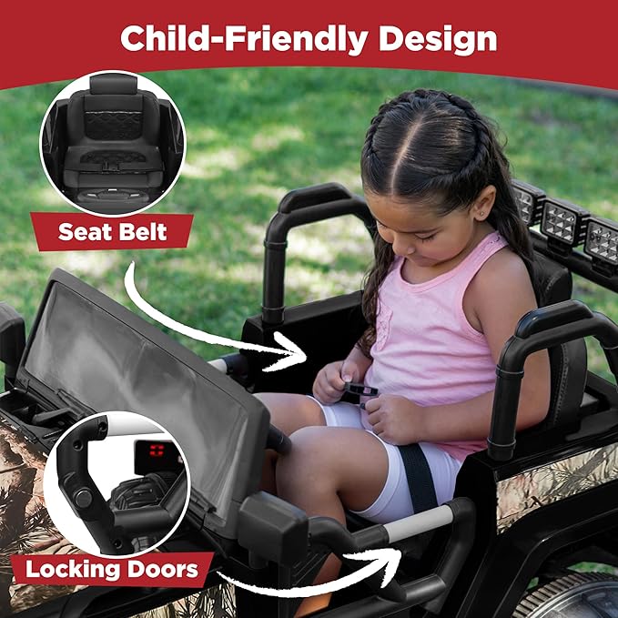 Best Choice Products Kids 12V Ride On Truck, Battery Powered Toy Car w/Spring Suspension, Remote Control, 3 Speeds, LED Lights, Bluetooth - Camouflage