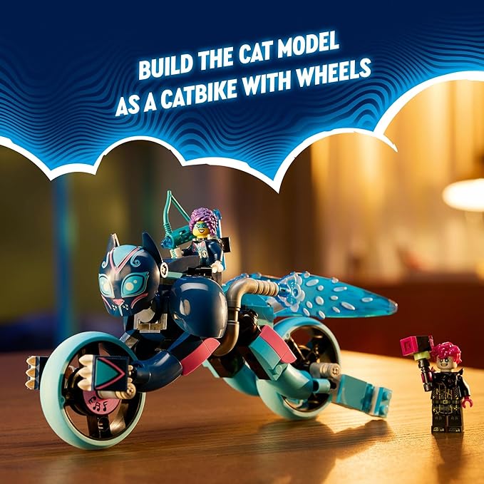 LEGO DREAMZzz Zoey’s Cat Motorcycle Bike Toy with 2 Minifigures, Creative Toy for Kids Ages 7 and Up, Rebuild an Animal Figure into a Bike, 71479