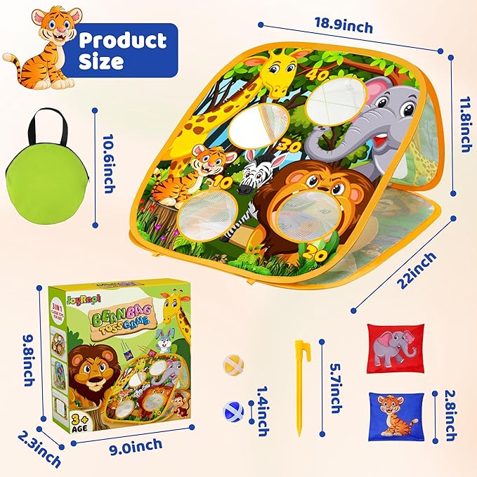 Bean Bag Toss Game Outdoor Toys for Toddlers Kids, Cornhole Game Outside Toys for Kids Ages 3-5, Carnival Game Toodler Kids Outdoor Toys for Ages 5-7